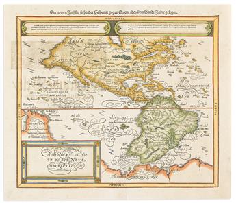 (AMERICAS.) Sebastian Münster. Americae Sive Novi Orbis, Nova Descriptio.                                                                        